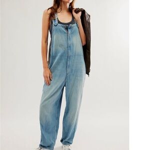 Women's Light Blue Denim Overalls
